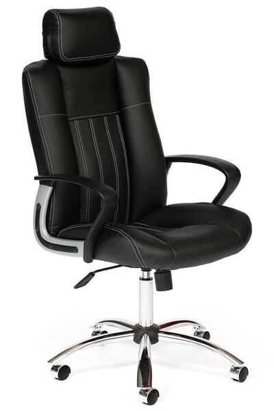 Кресло для руководителя OXFORD хром кож/зам черный