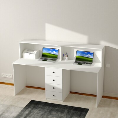 Стойка ресепшн Infinity c Led подсветкой белый